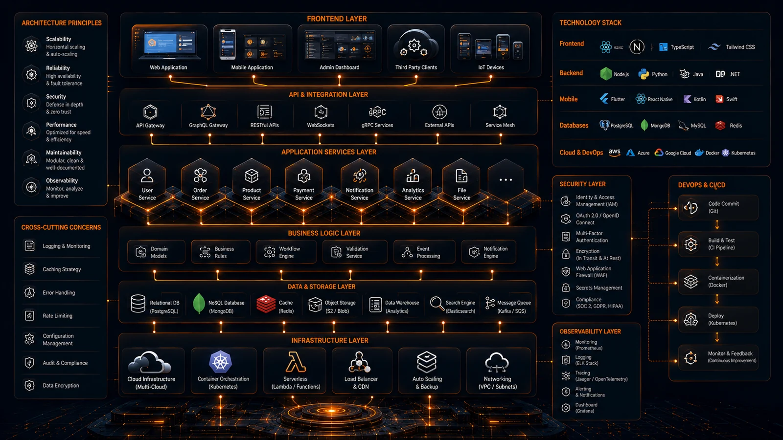 Software architecture — example project structure diagram